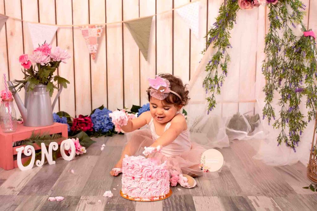 bebe tarta rosa smash cake premium